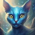 alien blue cat, aggressive animal, aliens,