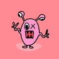 Alien character with pink rebel girly style. Royalty Free Stock Photo