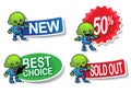 Alien Character Selling Stickers