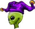 alien clown face vector icon, Halloween funster character. Royalty Free Stock Photo