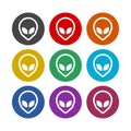 Alien color icon set isolated on white background Royalty Free Stock Photo