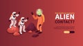 Alien Contact Isometric Horizontal Banner