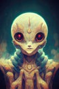 Alien creature, outer space martian