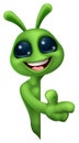 Alien Cute Little Green Man Martian Cartoon Mascot