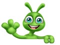 Alien Cute Little Green Man Martian Cartoon Mascot