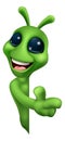 Alien Cute Little Green Man Martian Cartoon Mascot