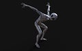 Alien on dark background with clipping path. Royalty Free Stock Photo