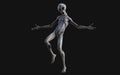 Alien on dark background with clipping path. Royalty Free Stock Photo