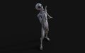 Alien on dark background with clipping path. Royalty Free Stock Photo
