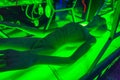 Alien decorations in laser tag room Royalty Free Stock Photo