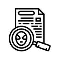 alien discovery document line icon vector illustration Royalty Free Stock Photo