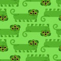 Alien dog green cartoon pattern seamless. UFO pet background. Baby fabric texture Royalty Free Stock Photo