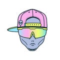 ALIEN DUDE INT THE CAP AND SPORT SUNGLASSES COLOR WHITE