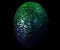 alien egg with organic wire outer shell