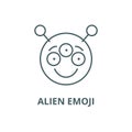 Alien emoji line icon, vector. Alien emoji outline sign, concept symbol, flat illustration Royalty Free Stock Photo