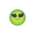 Alien emoticon flat icon Royalty Free Stock Photo