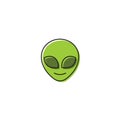 Alien emoticon vector icon isolated on white background Royalty Free Stock Photo