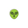 Alien emoticon vector icon isolated on white background Royalty Free Stock Photo
