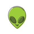 Alien emoticon vector icon isolated on white background Royalty Free Stock Photo