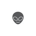 Alien emoticon vector icon isolated on white background Royalty Free Stock Photo