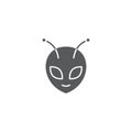 Alien emoticon vector icon symbol isolated on white background Royalty Free Stock Photo