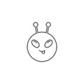 Alien emoticon vector icon symbol isolated on white background Royalty Free Stock Photo