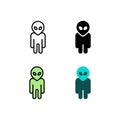 Alien, extraterrestrial Icon, Logo, and illustration