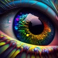 Alien eye, macro illustration, high detail. Beautiful detail eye for art design