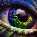 Alien eye, macro illustration, high detail. Beautiful detail eye for art design