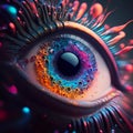 Alien eye, macro illustration, high detail. Beautiful detail eye for art design