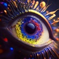 Alien eye, macro illustration, high detail. Beautiful detail eye for art design