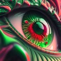 Alien eye, macro illustration, high detail. Beautiful detail eye for art design