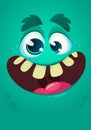 Alien face cartoon creature avatar illustration  stock Royalty Free Stock Photo