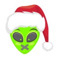 Alien Head In Santa Hat - Mute