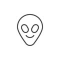 Alien face emoticon outline icon Royalty Free Stock Photo