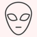 Alien face line icon. Face with no identity, life on other planets. Astronomy vector design concept, outline style Royalty Free Stock Photo