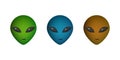 Alien faces set on white background Royalty Free Stock Photo