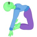 Alien. fantastic character doing yoga Royalty Free Stock Photo