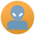 Alien Flat Isolated Vector icon Which can easily modify or edit