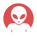 Alien glyph with color background vector icon which can easily modify or edit