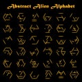 Alien golden alphabet