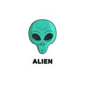 Alien green head icon.