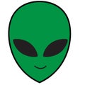 Alien green head icon on white background. Alien face sign. flat style Royalty Free Stock Photo