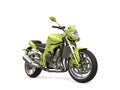 Alien green modern sports motorcycle - beauty shot