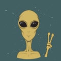 Alien hand drawn vector illustration