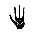 alien hand with four fingers glyph icon vector illustration