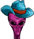 vector illustration of alien head cowboy design Royalty Free Stock Photo