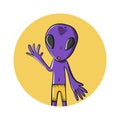 Alien icon, alien cartoon 