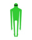 Alien isolated. Aliens green tall men. Vector illustration
