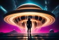 Alien Jellyfish Spaceship retro futuro AI